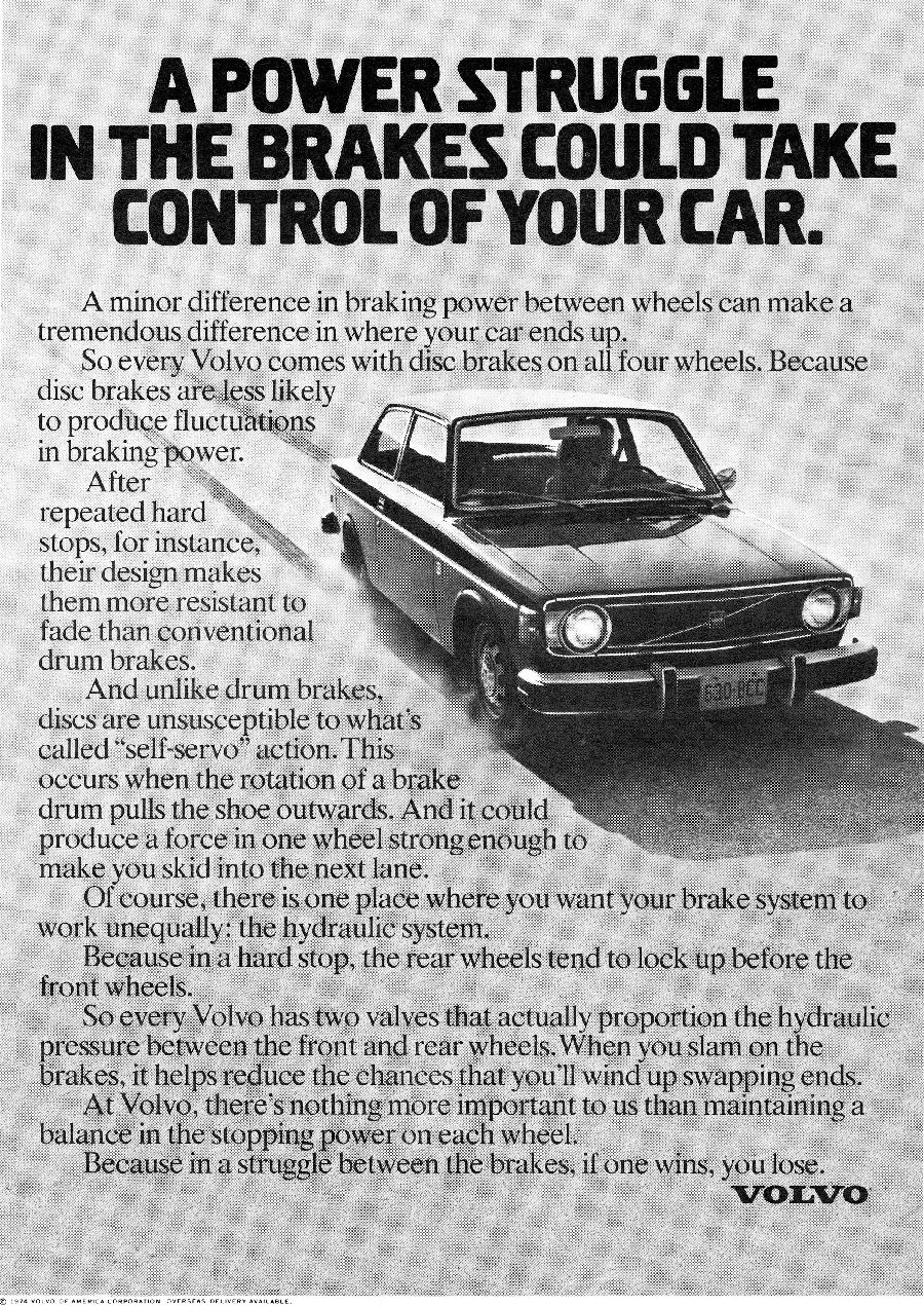 Vintage Volvo Brakes Ad