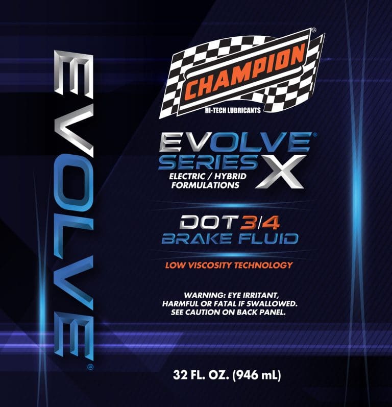 Champion Brands announces EVOLVE SERIES X Brake Fluid for electric and hybrid vehicles