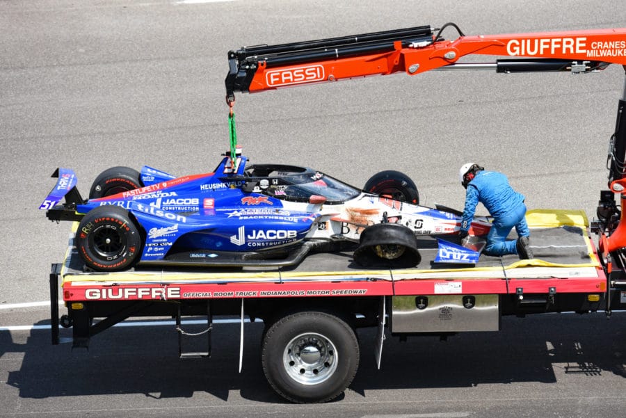 Brake Failure Ends Driver’s Indy 500 with Fiery Wheel
