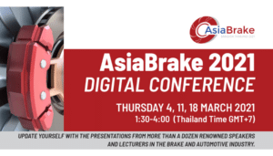This year's AsiaBrake conference will be a virtual event