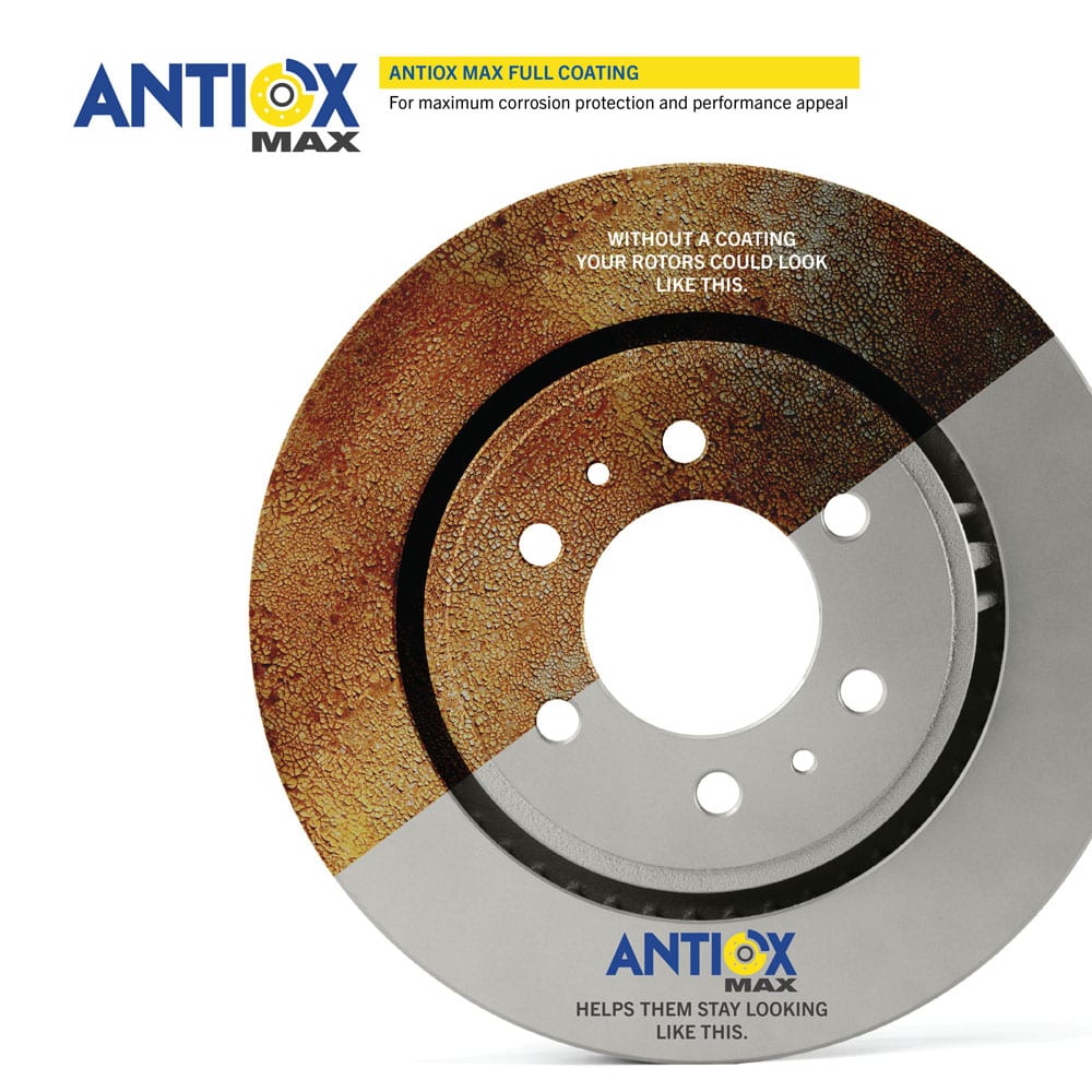 Goodyear Brakes calipers and rotors with their proprietary Antiox Max™ protective coating eliminates corrision on these components
