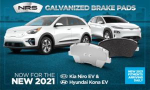 NRS Brakes has introduced galvanized brake pads for the Hyundai Kona and KiaNiro EVs
