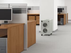 The 2-Stage Air Filtration Purification System from Knorr Brake Company eliminates 99.9 percent of airborne viruses and bacteria, including Covid-19