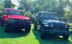 Poised to go: the new Ford Bronco and Jeep Wrangler 4xe are two new off-road SUVs