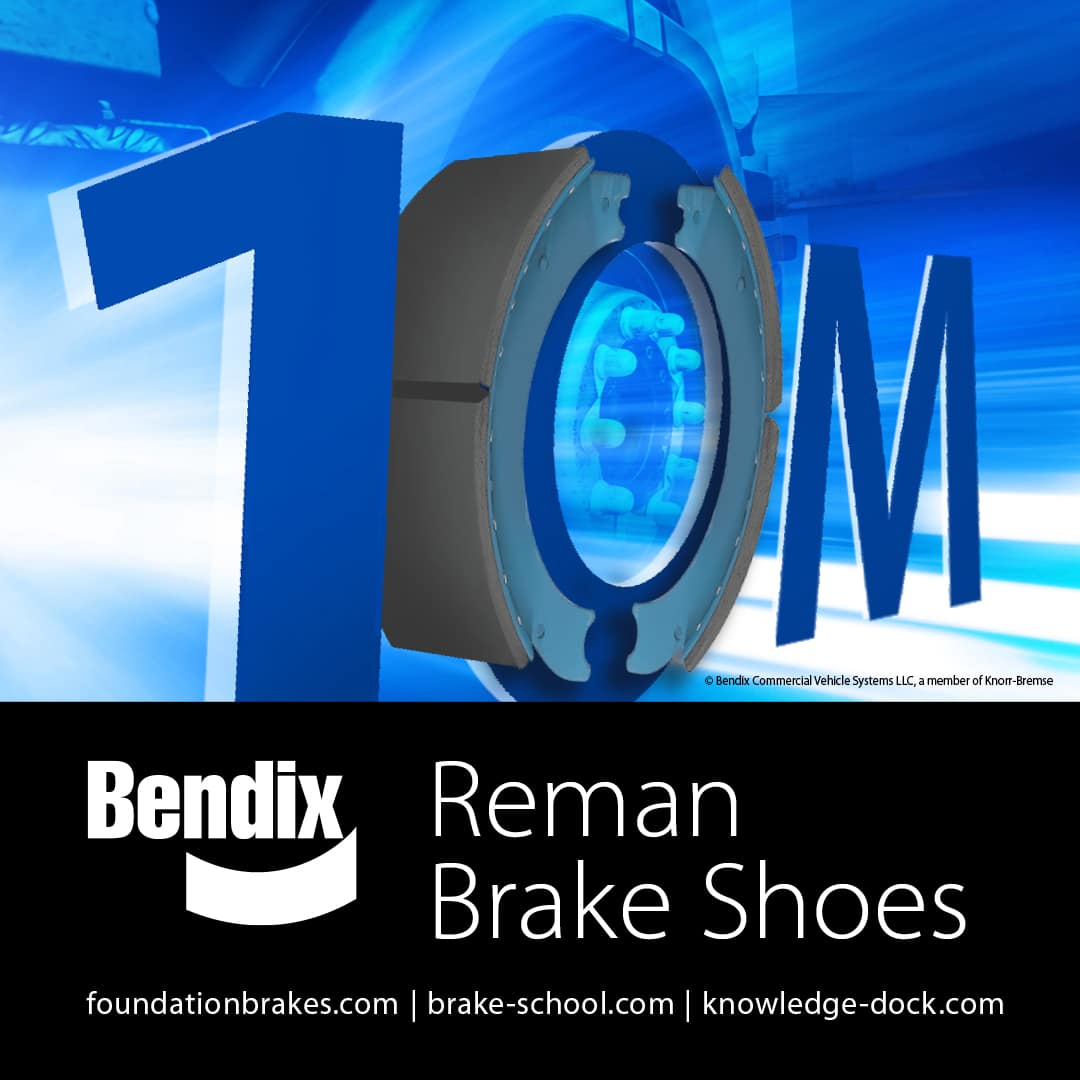Bendix has passed the 10 million mark in remanufactured brake shoe production