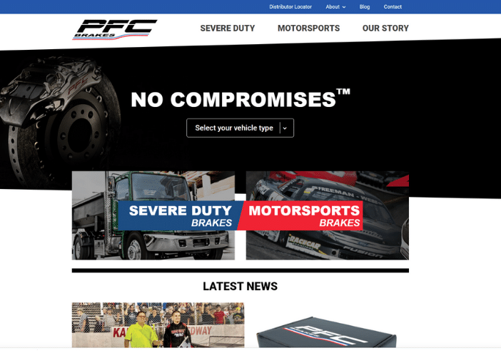 CC Communications has redesigned PFC Brakes webiste
