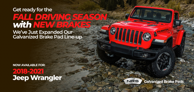 2018-2021 Jeep Wranglers are now covered by the NRS Brakes range of galvanized pads