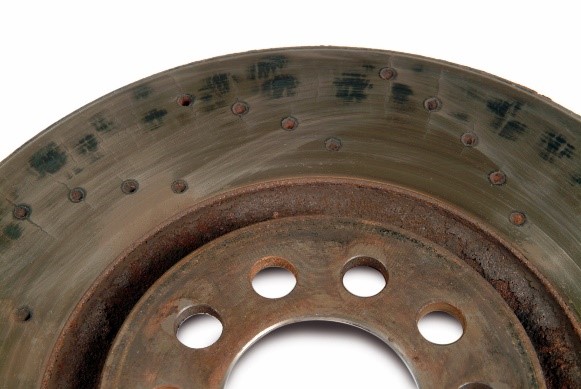Zimmermann recommends checking brakes for hotspots like these at the same time tires are changed for the winter season