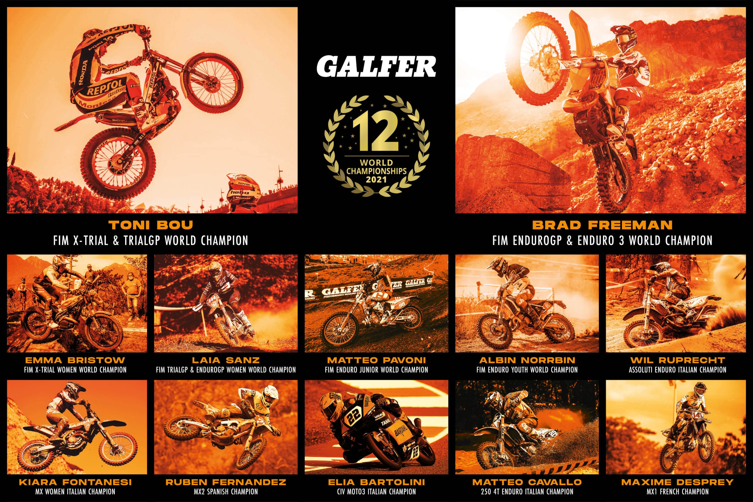 12 World Titles in 2021 for GALFER Riders