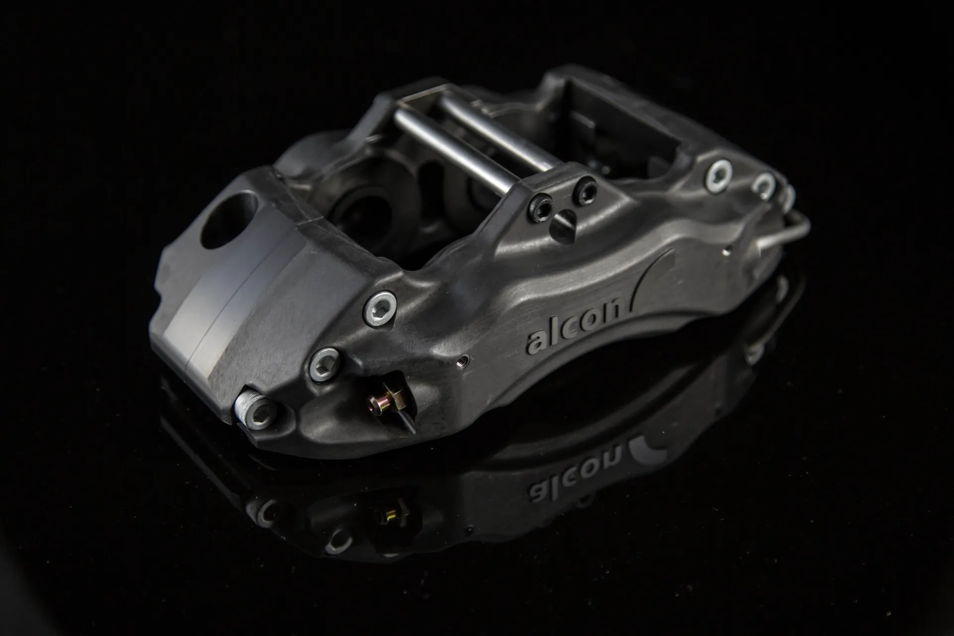 Alcon four-piston brake caliper and 300 x 26 mm disc fitted to the Revolution HyperSport lightweight track car.