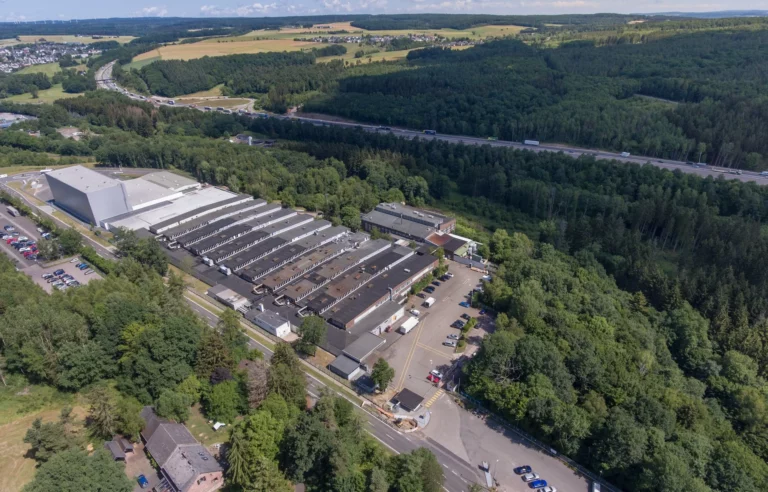 Aerial view of AUMOVIO's Rheinböllen, Germany brake caliper and electric parking brake manufacturing site