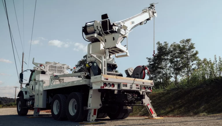 Altec digger derrick and aerial device work trucks affected by the Altec Bendix braking recall over an uncalibrated front radar box