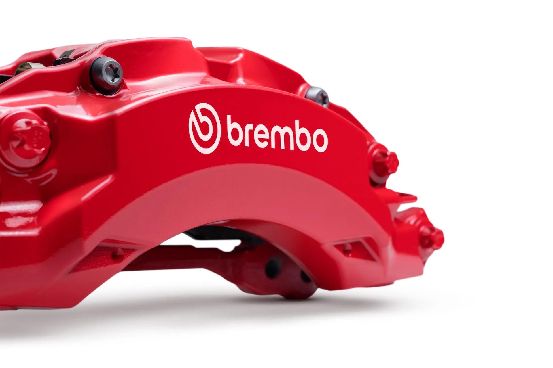 Brembo BOLDIKA six-piston aluminum brake caliper finished in Torch Red with Chevrolet co-branding on the Silverado EV