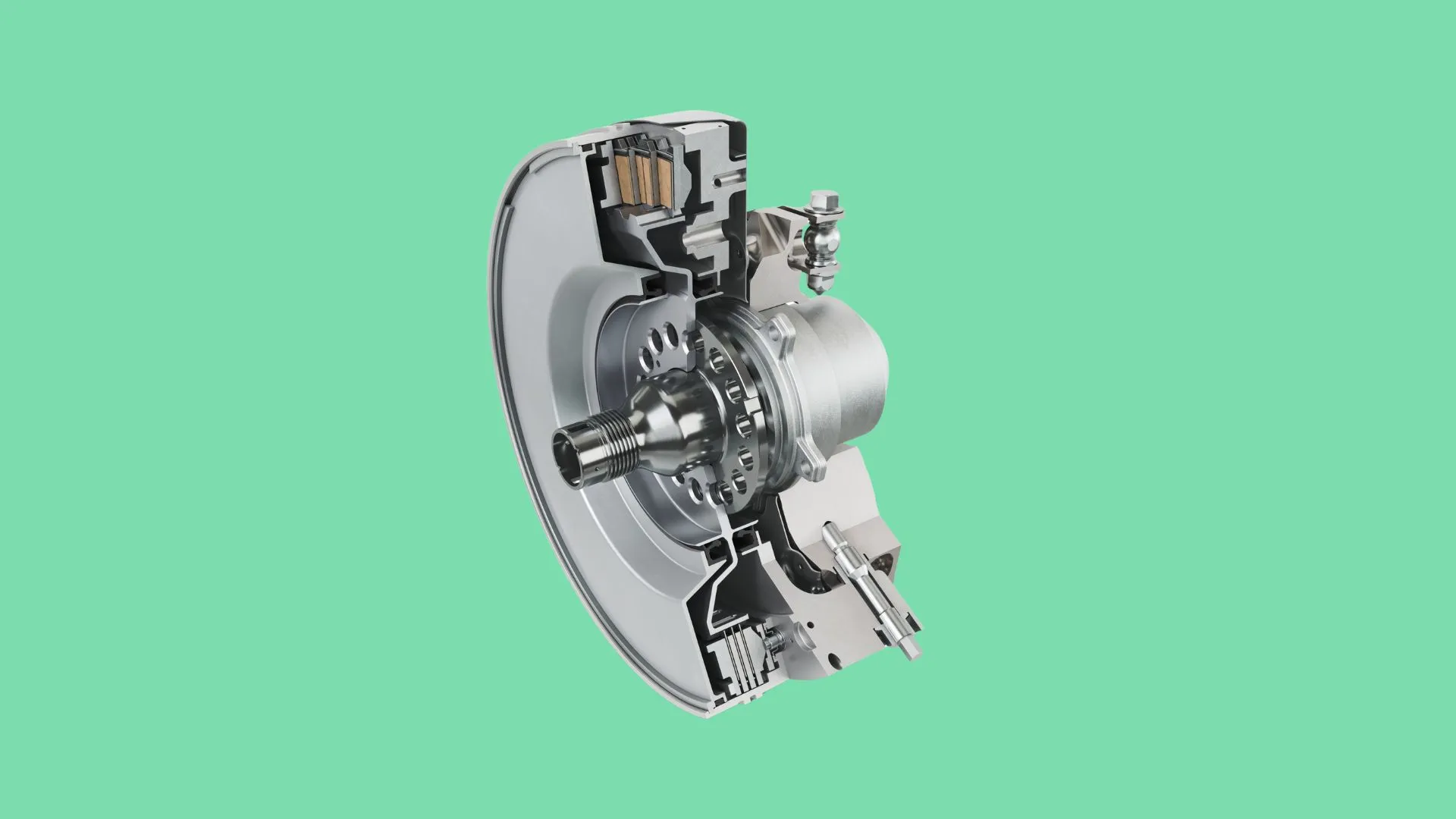 Schaeffler wet lamella brake, an enclosed emission-free braking unit shown as a cutaway component