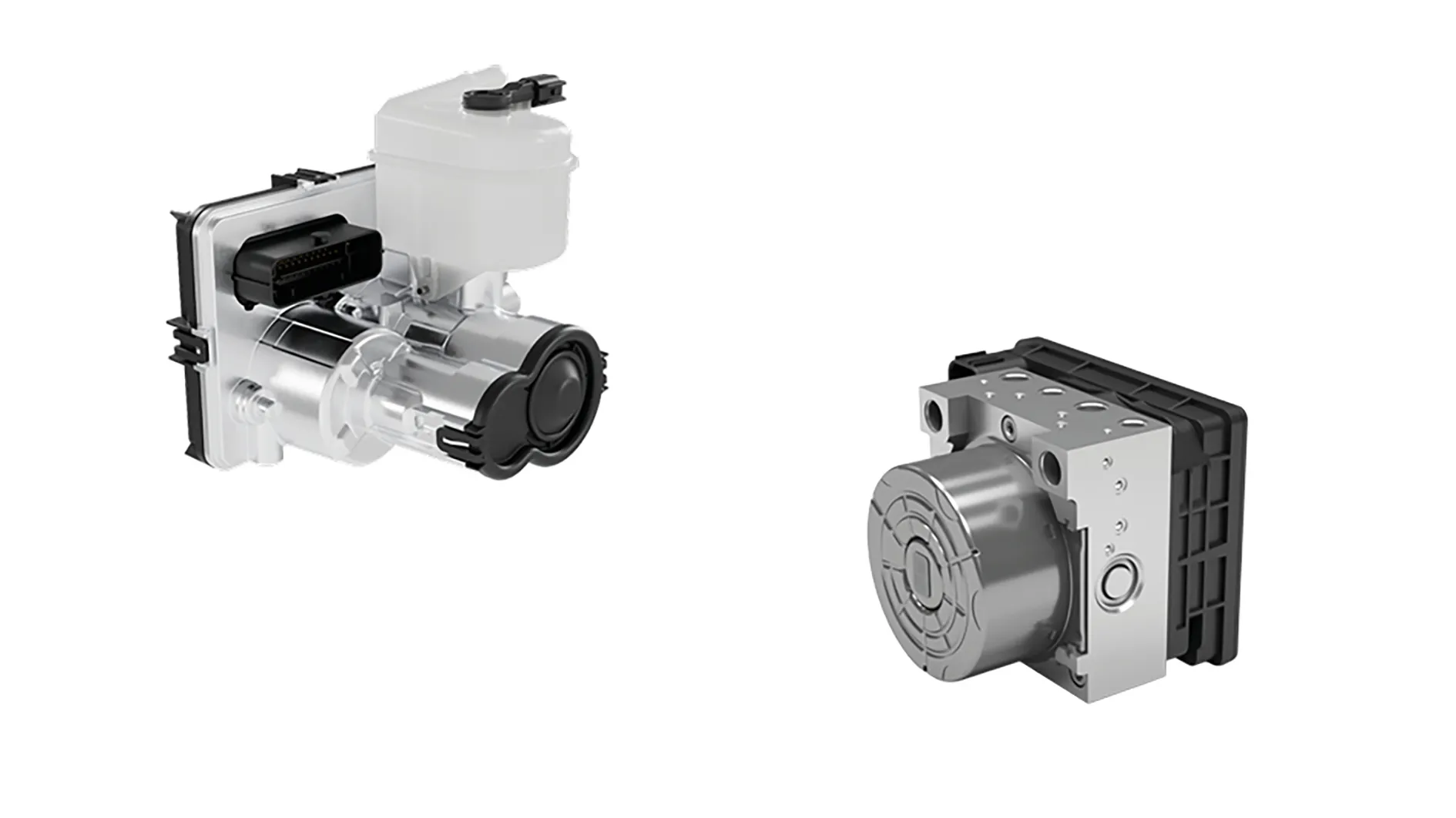 AUMOVIO distributed brake system with two compact electrohydraulic actuators operating together