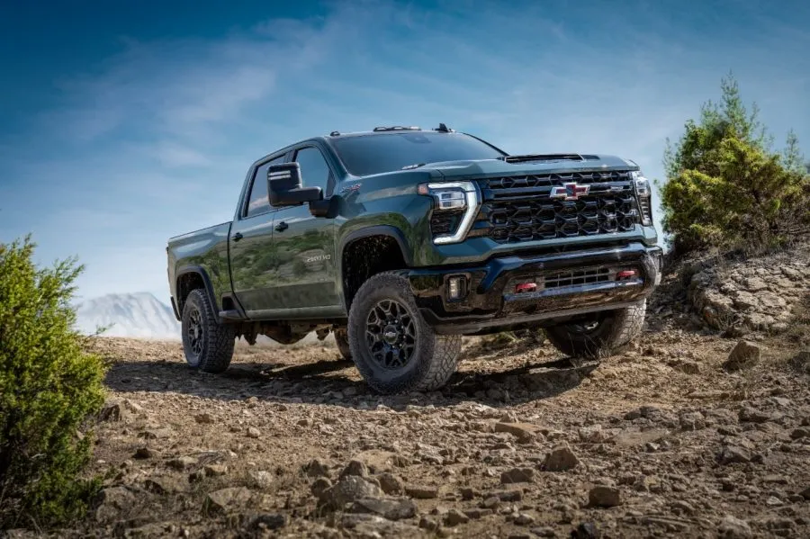 Preproduction 2027 Chevrolet Silverado HD ZR2 positioned off-road