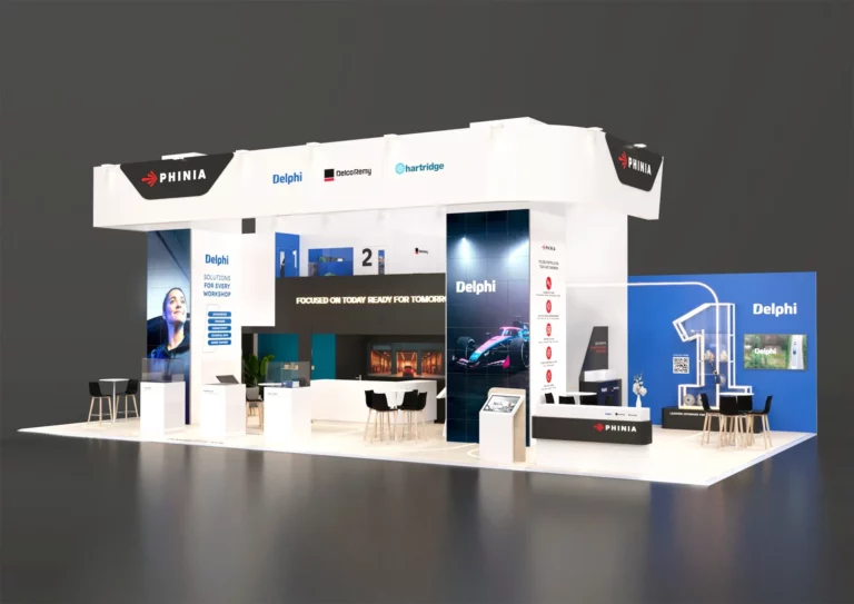 PHINIA Automechanika Frankfurt 2026 stand featuring Delphi, Delco Remy, and Hartridge aftermarket brands